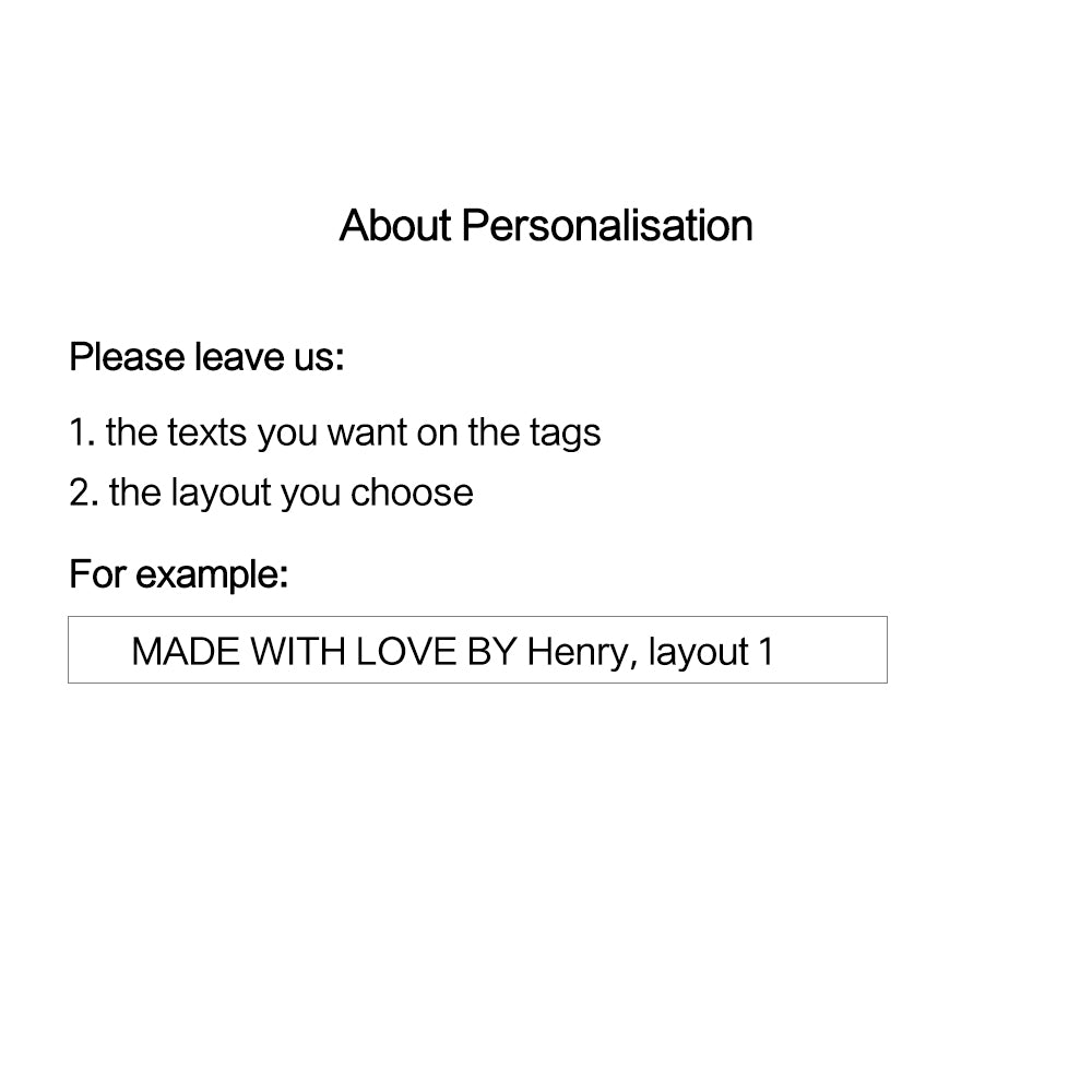 Labels for Handmade Items, Personalised Leather Tags, Custom Leather Labels, Made With Love Labels (Rivets Included), 64x20mm