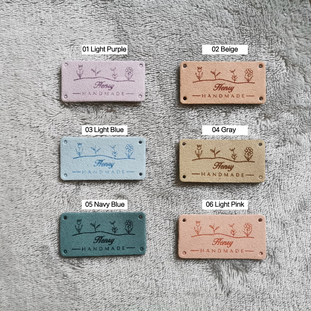 Customized Crochet Labels, Custom Microfiber Handmade Label, Tags for Handmade Items, Personalised Crochet Tags, 50x25mm