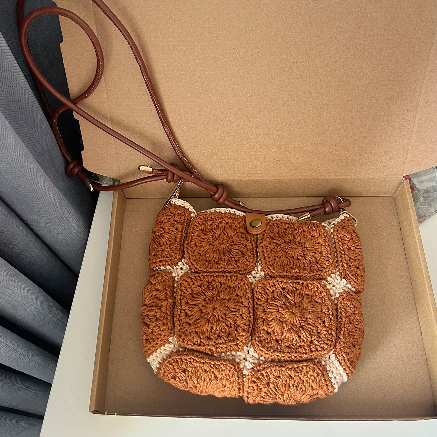 Marigold Crochet Bag, Handmade Shoulder Bag, Handbag Gift for Her