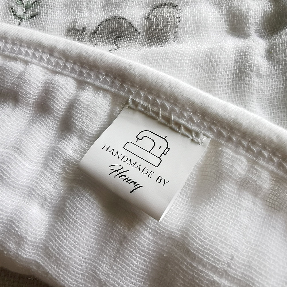 Personalized Sewing labels, Customized Labels for Handmade Clothing, Custom Tags for Crochet, Washable and Soft Labels, 25x50mm