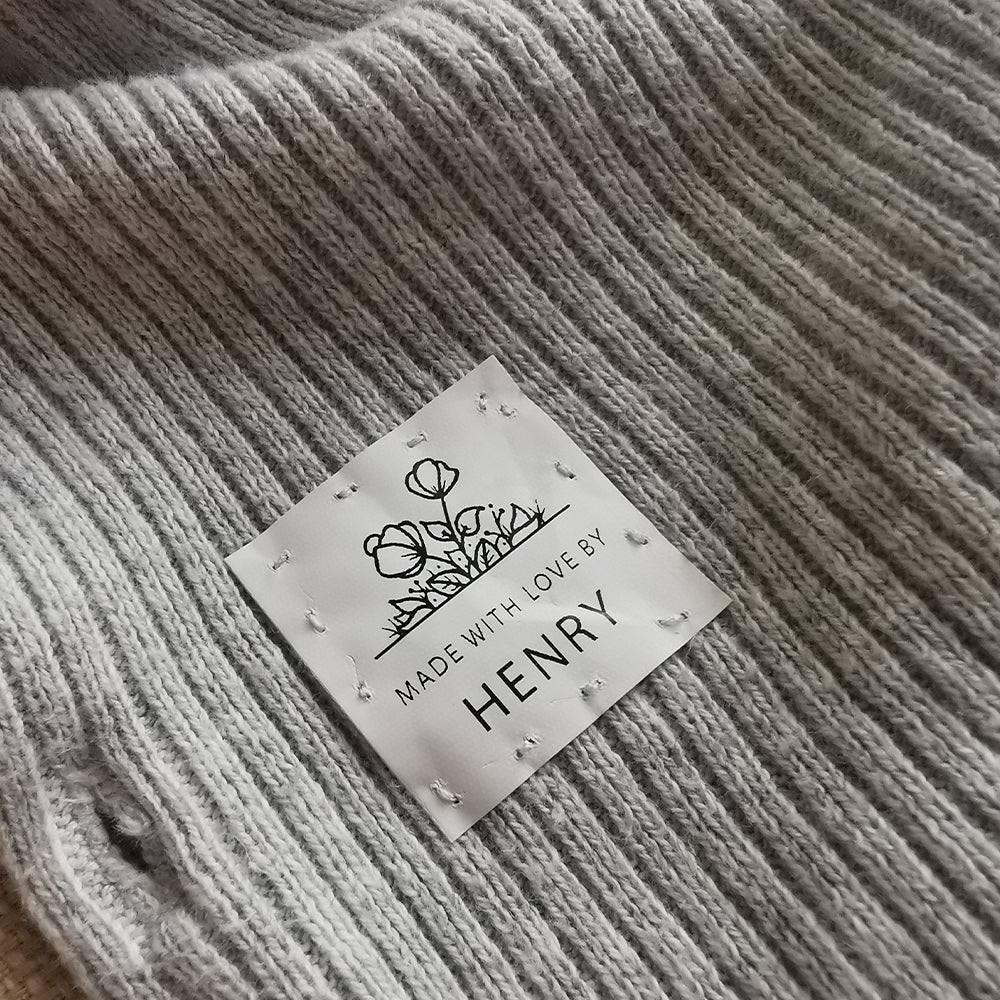 Personalized Sewing labels, Custom Labels for Handmade Clothing, Customized Tags for Crochet, Washable and Soft Labels, 35x35mm