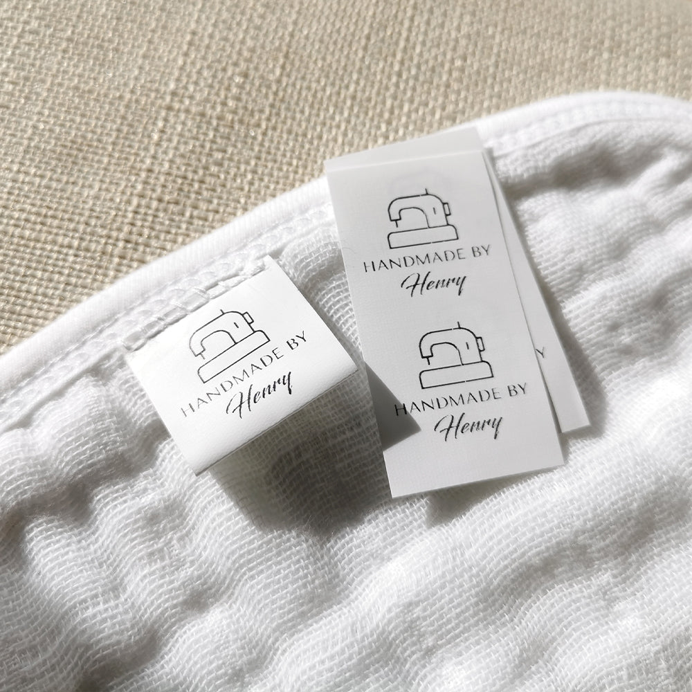 Personalized Sewing labels, Customized Labels for Handmade Clothing, Custom Tags for Crochet, Washable and Soft Labels, 25x50mm