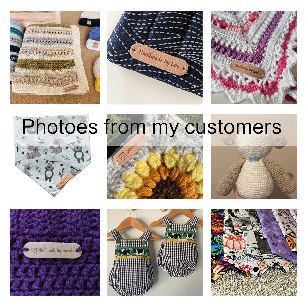 Personalised Handmade Labels, Custom Crochet Tags, Fabric Label for Handmade Item, Handmade Tags, 45x12mm