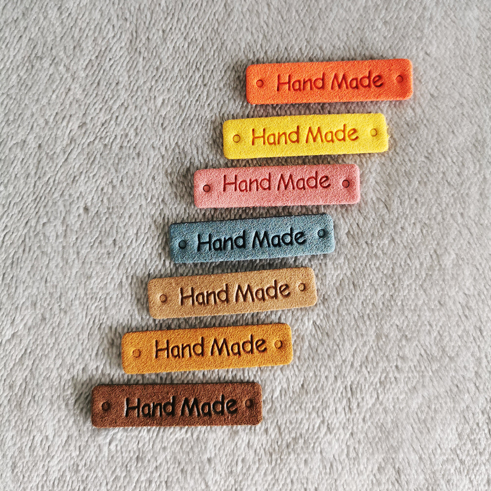 Handmade tags for crochet x10 pcs, Handmade product labels, Fabric labels for handmand item, labels for crochet, 42x10mm