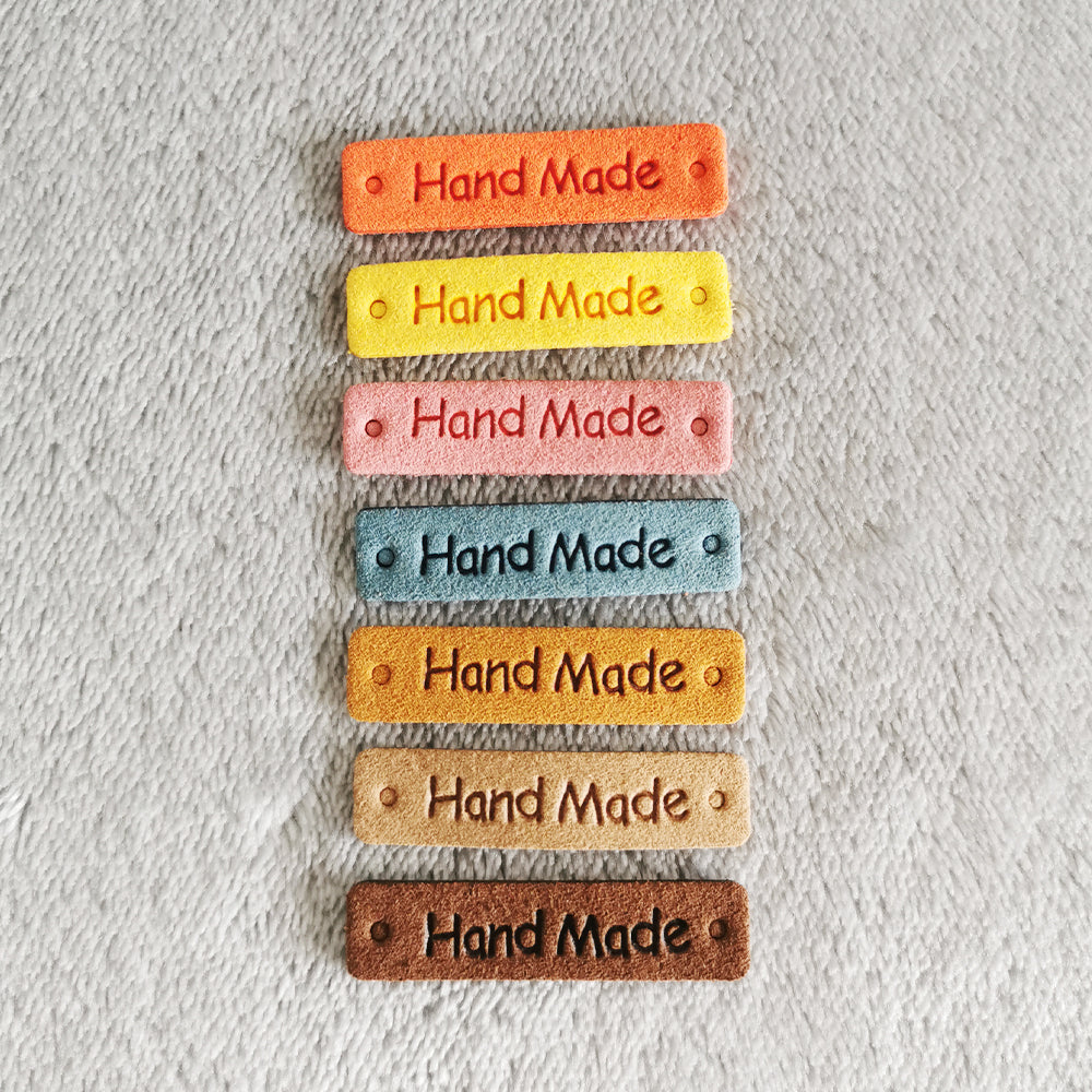 Handmade tags for crochet x10 pcs, Handmade product labels, Fabric labels for handmand item, labels for crochet, 42x10mm
