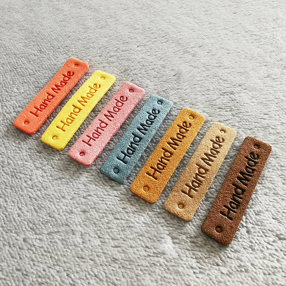 Handmade tags for crochet x10 pcs, Handmade product labels, Fabric labels for handmand item, labels for crochet, 42x10mm