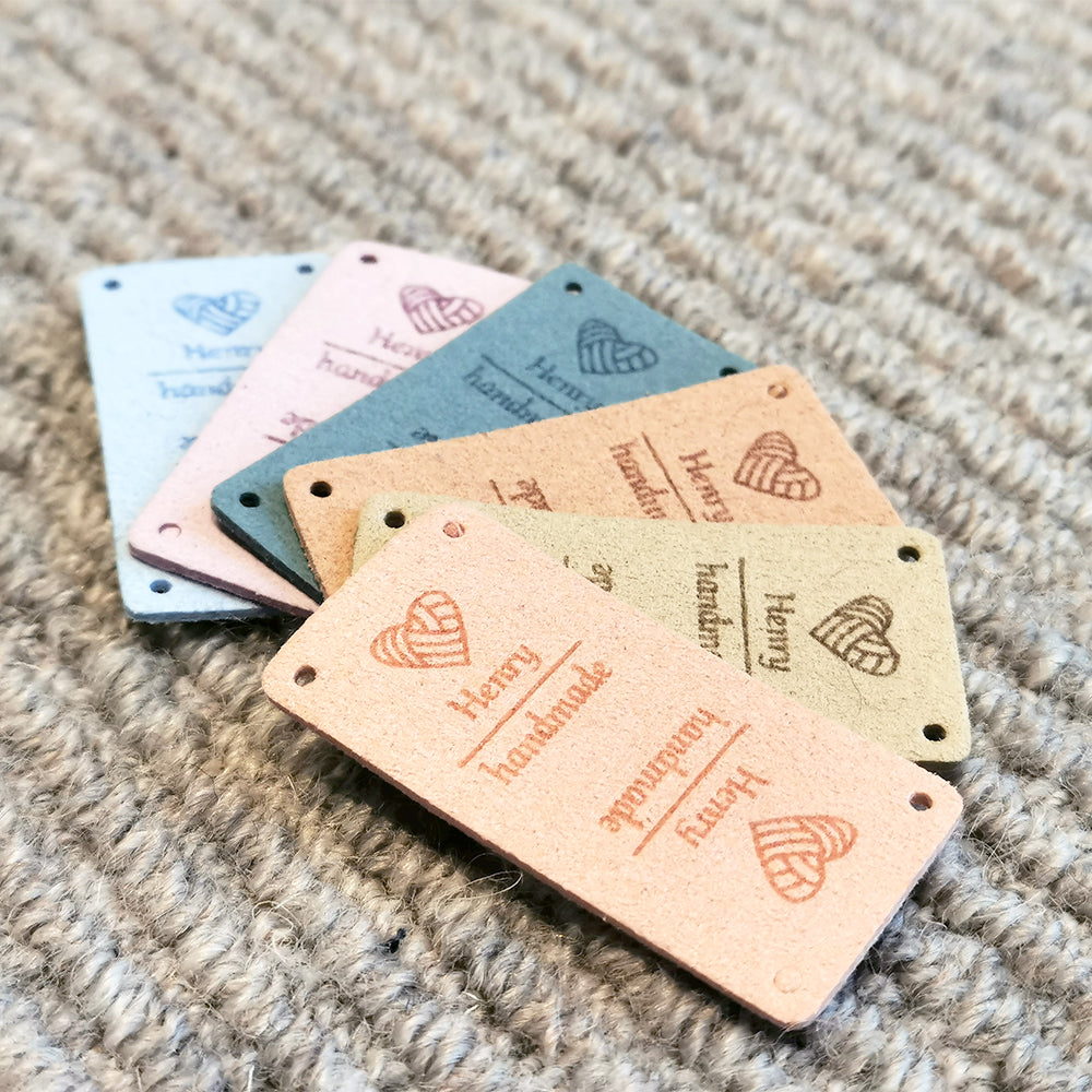 Personalised Rectangle Labels, Custom Microfiber Label, Label for Handmade Item, 50x25mm