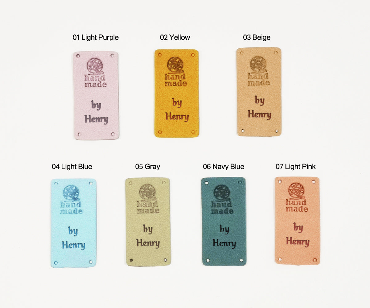 Personalised Crochet Tags, Custom Fabric Handmade Label, Handmade Knitting Tags, 50x25mm