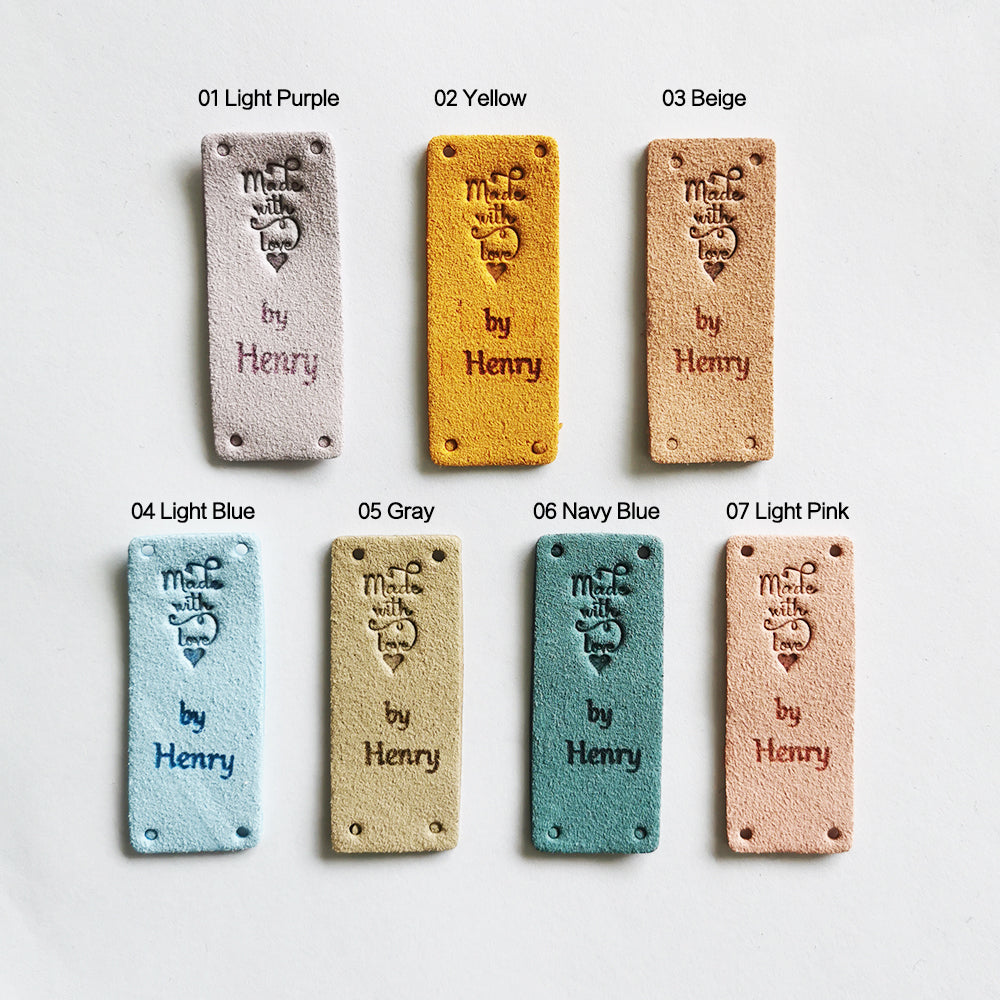 Personalised Crochet Tags, Custom Fabric Handmade Label, Handmade Knitting Tags, 48x20mm
