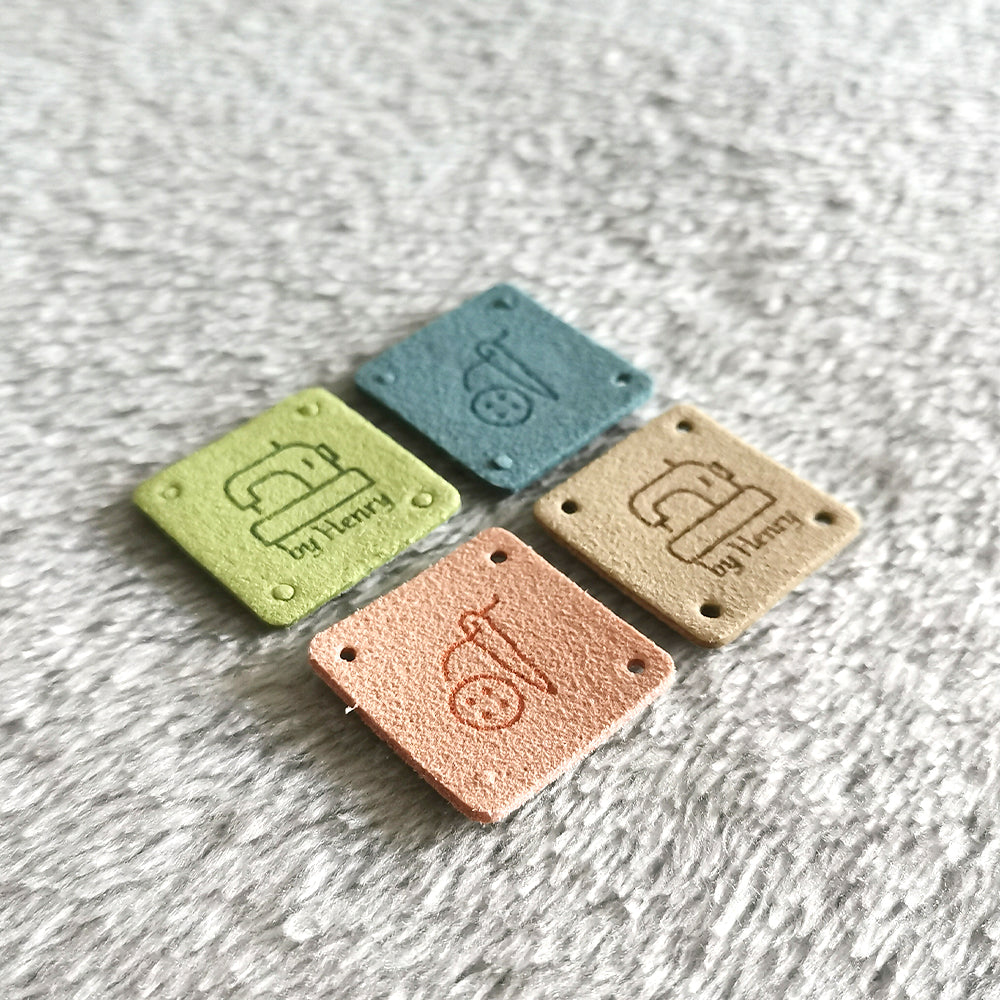 Personalised Logo Labels, Personalised Square Labels, Custom Crochet Labels, Fabric Label for Handmade Item, 25x25mm