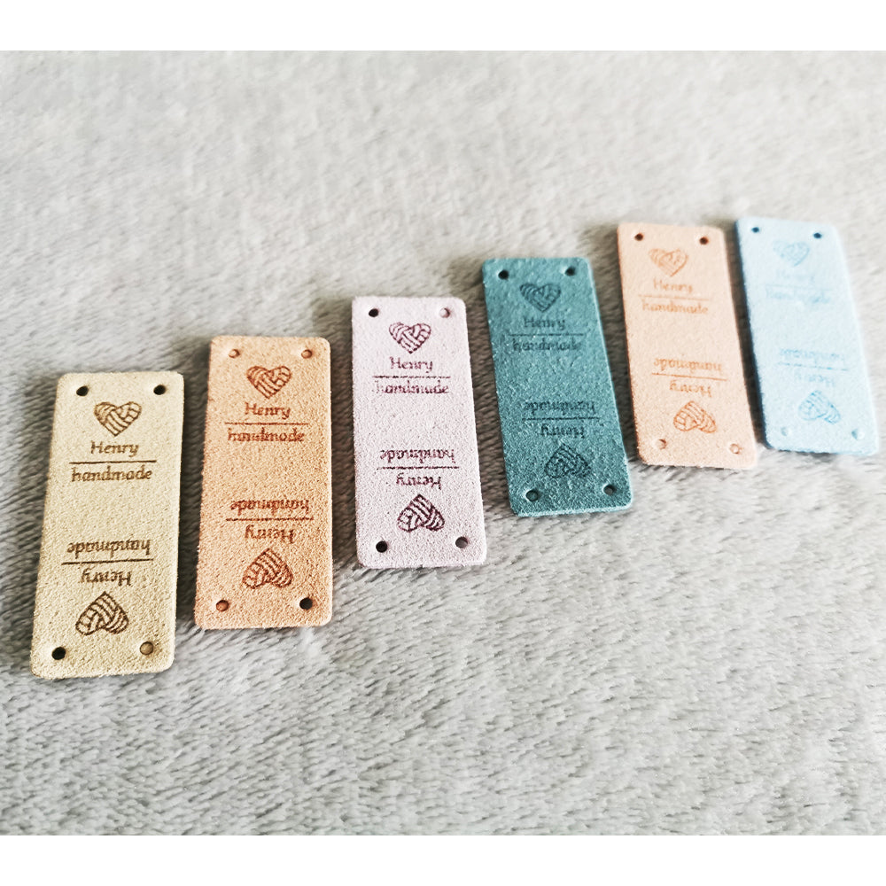 Personalised Rectangle Labels, Custom Microfiber Label, Label for Handmade Item, 48x20mm