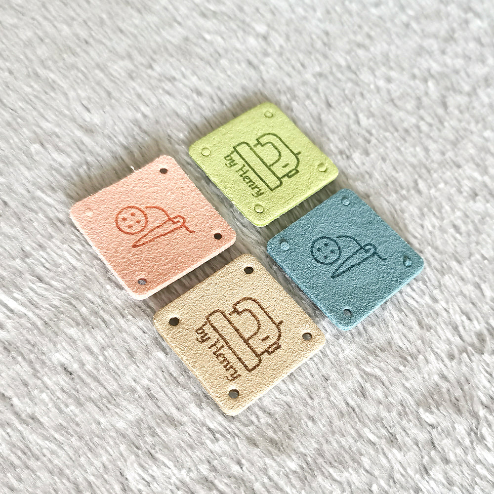 Personalised Logo Labels, Personalised Square Labels, Custom Crochet Labels, Fabric Label for Handmade Item, 25x25mm