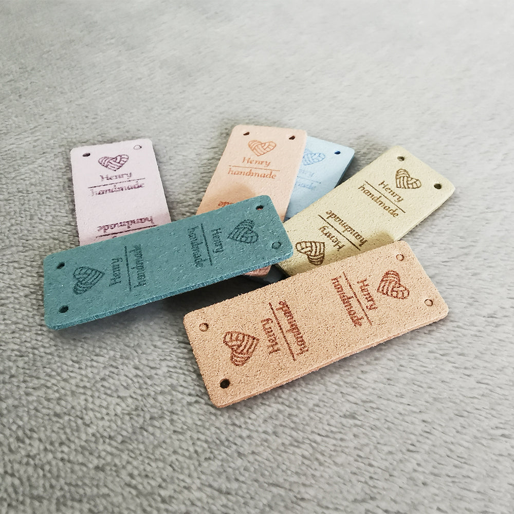 Personalised Rectangle Labels, Custom Microfiber Label, Label for Handmade Item, 48x20mm