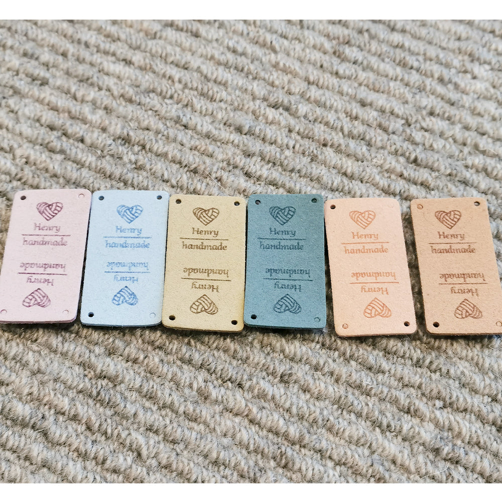 Personalised Rectangle Labels, Custom Microfiber Label, Label for Handmade Item, 50x25mm