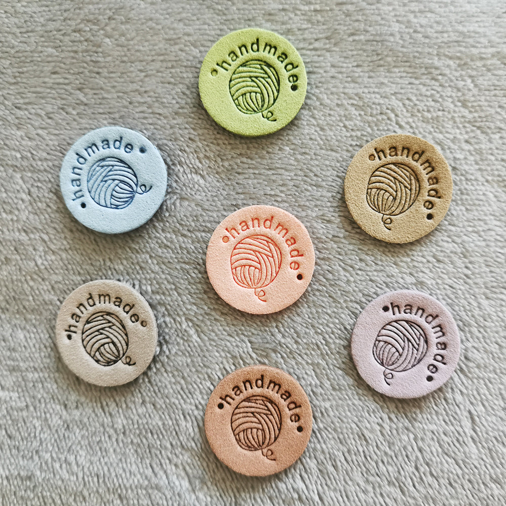Handmade Label x10 pcs, Handmade Clothing Tags, Fabric Tags for Handmand Item, Tag for Crochet, 25x25mm