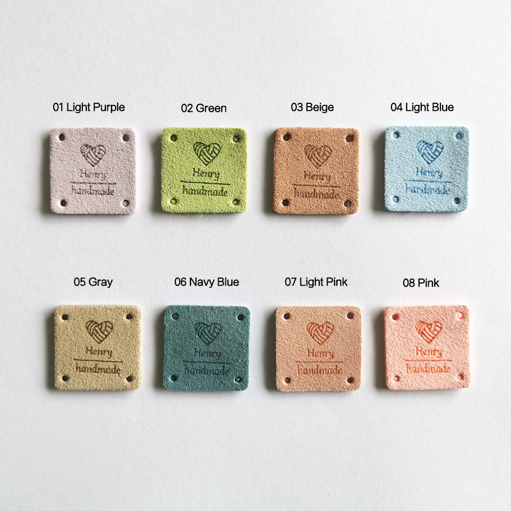Personalised Square Labels, Custom Crochet Labels, Fabric Label for Handmade Item, 25x25mm