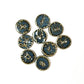 Handmade Ocean Ceramic Buttons – Set of 2 for Sewing, Knitting & Crochet - 20x20mm