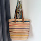 Sunset Stripe Crochet Bag, Handmade Shoulder Bag, Handbag Gift for Her