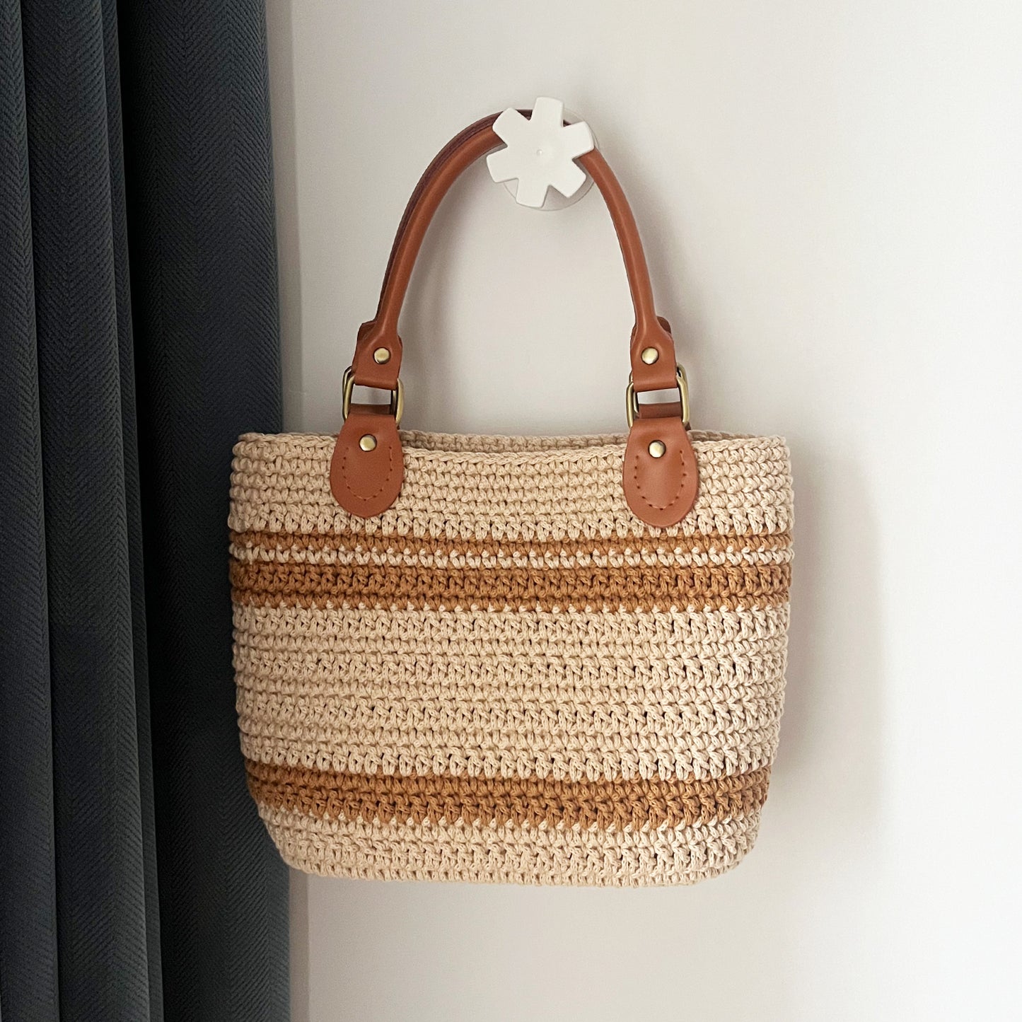Terra Crochet Tote, Handmade Cotton Bag, Handbag Gift for Her