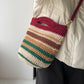 Harvest Stripe Crochet Bag, Handmade Shoulder Bag, Handbag Gift for Her