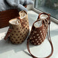 Cocoa Dot Crochet Bag, Handmade Shoulder Bag, Handbag Gift for Her