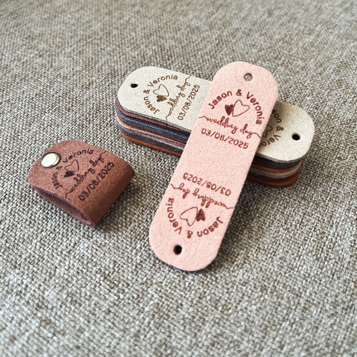Custom Wedding Labels for Crochet, Personalized Wedding Tag for Knitting Gifts, 64x20mm