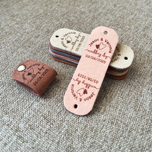 Custom Wedding Labels for Crochet, Personalized Wedding Tag for Knitting Gifts, 64x20mm