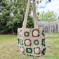 Handmade Vintage Granny Square Tote, Soft Shoulder Crochet Bag, Gift for Her
