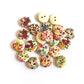Handmade Botanical Wooden Buttons – Set of 10 for Sewing, Knitting & Crochet - 15x15mm