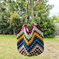 Handmade Rainbow Meadow Crochet Bag, Soft Shoulder Bag & Tote, Gift for Her