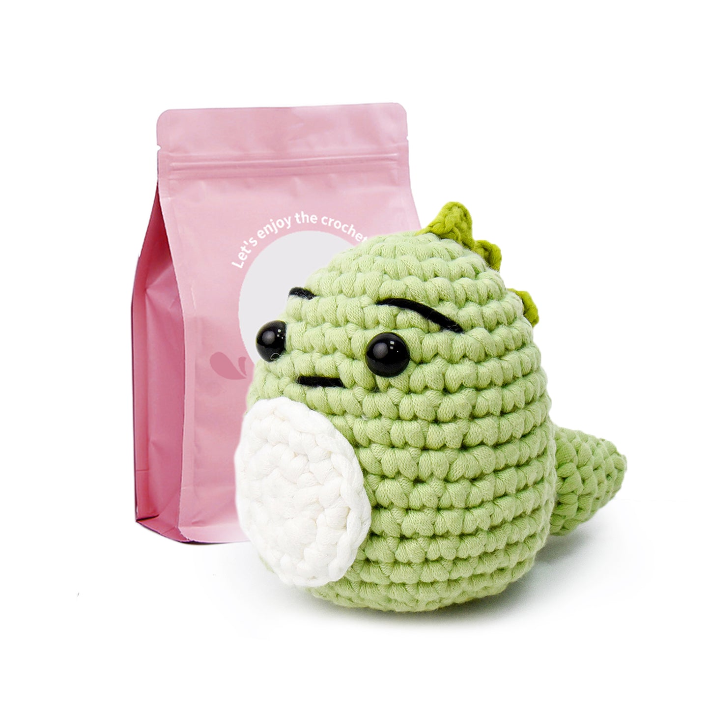 Beginner Dinosaur Crochet Kit, Amigurumi Crochet Starter Kit DIY Craft Gift