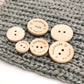 Engraved 2 holes Wooden Buttons, Personalized Buttons for Handmade Knitting, Customized Button for Crochet, 15mm, 20mm, 25mm