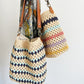 Ocean Stripe Crochet Bag, Handmade Shoulder Bag, Handbag Gift for Her