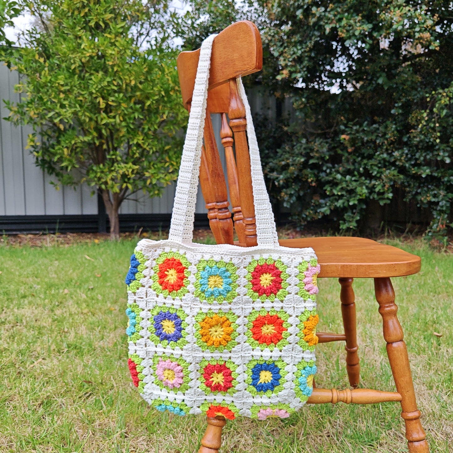 Handmade Sunny Garden Crochet Bag, Soft Shoulder Bag & Tote, Gift for Her
