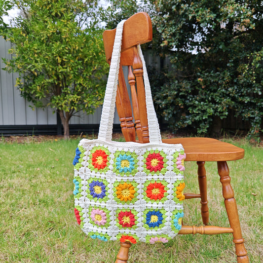 Handmade Sunny Garden Crochet Bag, Soft Shoulder Bag & Tote, Gift for Her