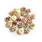 Handmade Botanical Wooden Buttons – Set of 10 for Sewing, Knitting & Crochet - 15x15mm