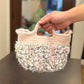 Handmade Crochet Tote Bag, Monet Garden Shoulder Bag, Handbag Gift for Her