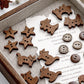 Handmade Wooden Buttons – Set of 10 for Sewing, Knitting & Crochet