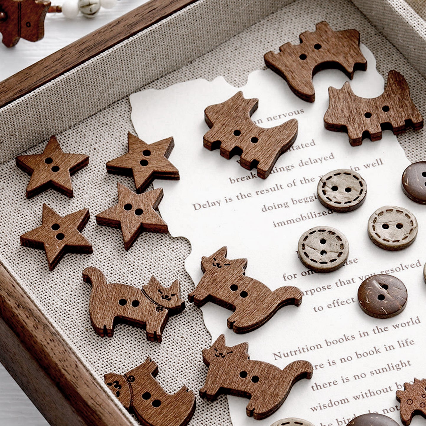 Handmade Wooden Buttons – Set of 10 for Sewing, Knitting & Crochet