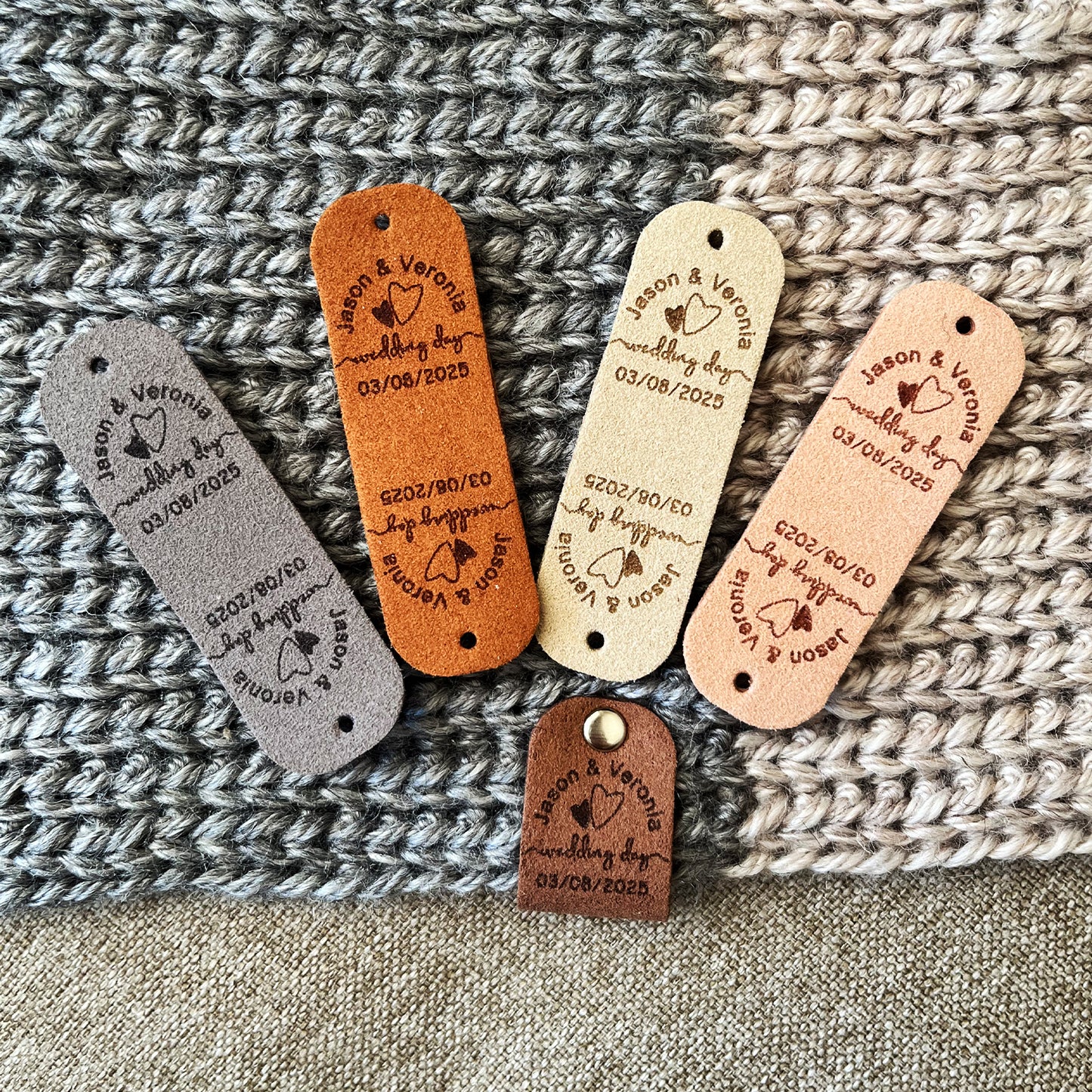 Custom Wedding Labels for Crochet, Personalized Wedding Tag for Knitting Gifts, 64x20mm