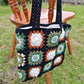 Handmade Midnight Meadow Crochet Tote, Soft Shoulder Bag, Gift for Her