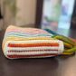 Handmade Crochet Tote Bag, Colorful Striped Cotton Bag, Handbag Gift for Her