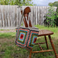 Handmade Retro Granny Square Crochet Bag, Soft Shoulder Bag & Tote, Gift for Her