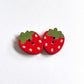 Handmade Wooden Strawberry Buttons – Set of 10 for Sewing, Knitting & Crochet - 17x23mm