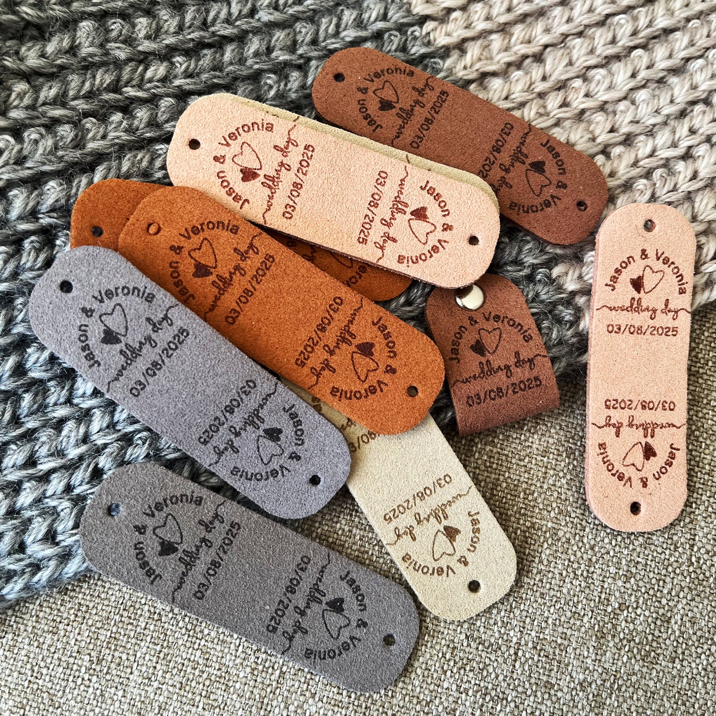 Custom Wedding Labels for Crochet, Personalized Wedding Tag for Knitting Gifts, 64x20mm