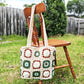 Handmade Vintage Granny Square Tote, Soft Shoulder Crochet Bag, Gift for Her