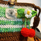 Handmade Crochet Tote Bag, Woodland Cherry Shoulder Bag, Handbag Gift for Her