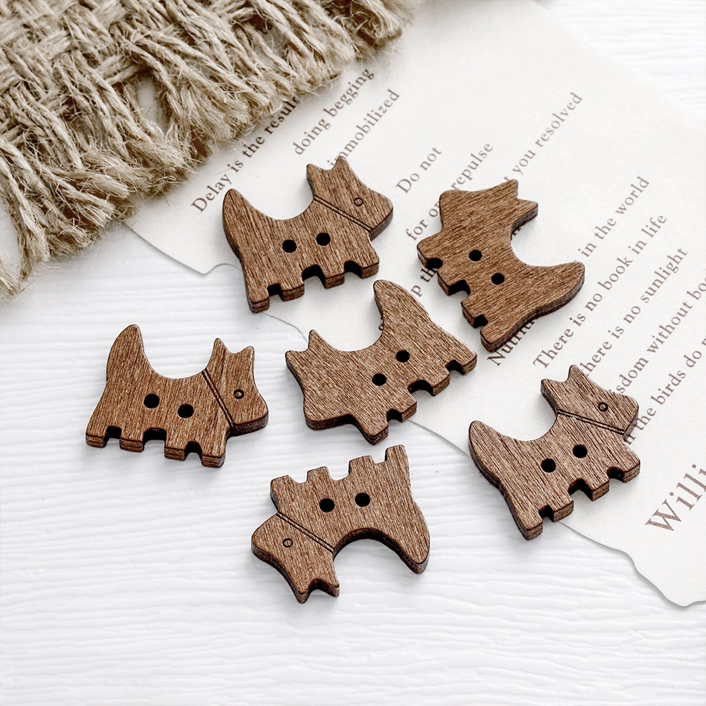 Handmade Wooden Buttons – Set of 10 for Sewing, Knitting & Crochet