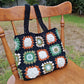 Handmade Midnight Meadow Crochet Tote, Soft Shoulder Bag, Gift for Her