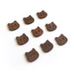 Handmade Wooden Cat Buttons – Set of 10 for Sewing, Knitting & Crochet - 18x16mm